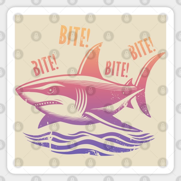 Bite Bite Shark Full Color Sticker by TwirlArt